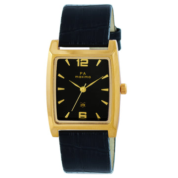 Maxima GOLD Men Black Dial Analogue Watch - 60115LMGY